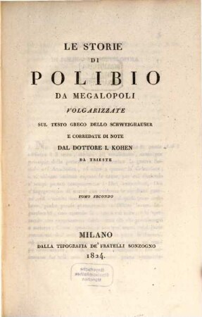 Le storie di Polibio da Megalopoli, 2