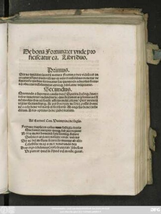 De bona Fortuna: et vnde pro||ficiscatur ea.Libri duo.|| ... ||
