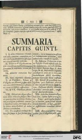 Summaria capitis quinti