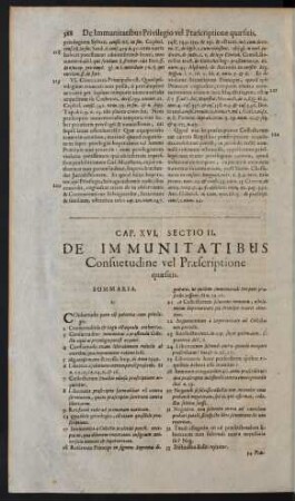 Cap. XVI. Sectio II. De Immunitatibus Consuetudine vel Praescriptione quaesitis.