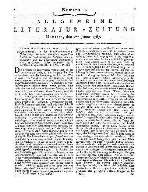Campe, J. C.: Ueber einige verkannte wenigstens ungenützte Mittel zur Beförderung der Industrie, der Bevölkerung und des öffentlichen Wohlstandes. Fragm. 1-2. Wolfenbüttel: Schulbuchhandlung 1786