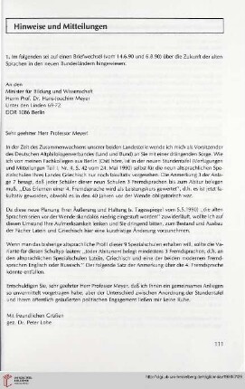 Hinweise und Mitteilungen