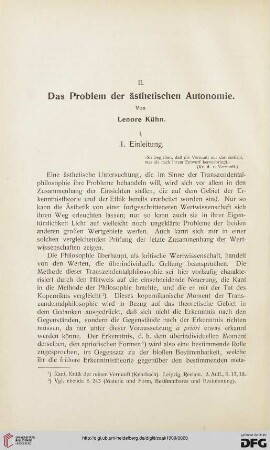 Das Problem der ästhetischen Autonomie