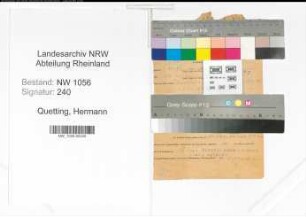 Entnazifizierung Hermann Quetting , geb. 29.08.1900 (Beamter)