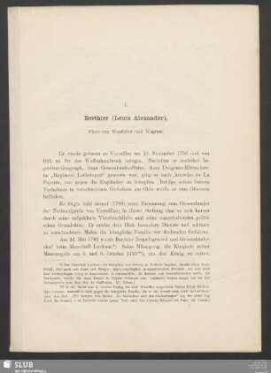 I. Berthier (Louis Alexander), Fürst von Neuchâtel und Wagram