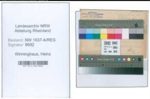 Entnazifizierung Heinz Wirminghaus , geb. 21.11.1898 ()