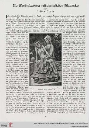 1: Die Wertsteigerung mittelalterlicher Bildwerke
