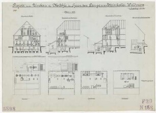 Technische Zeichnung : Projekt zum Umbau der Mühle des Herrn von Langenn-Steinkeller, Wildenow, bei Friedeberg in Neumark