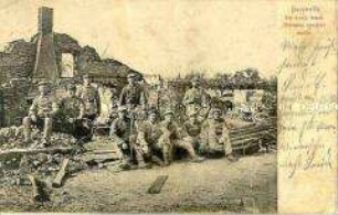 Deutsche Soldaten im zerstörten Buconville