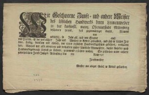 Formulare betreffend Gesellenbriefe zu Miltenberg bzw. im fürstlich-leiningischen Amt (2x2)