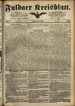 Ausgabe vom Freitag, den 04. März 1910.