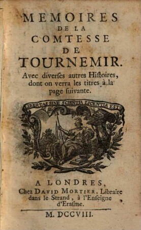 Mémoires de la comtesse de Tournemir : avec diverses autres histoires