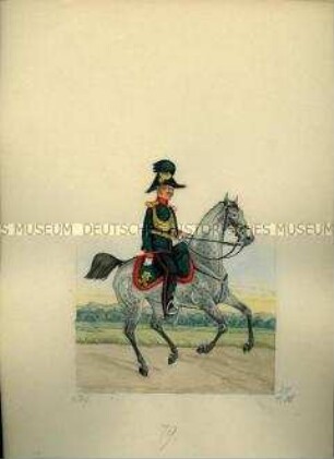 Uniformdarstellung, Adjutant der Artillerie, Sachsen, 1859