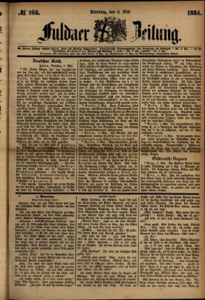 Ausgabe vom Dienstag, den 06. Mai 1884.
