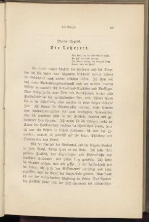 Viertes Kapitel. Die Lehrzeit.