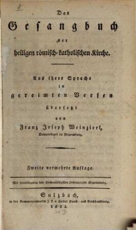 Gesangbuch der heil. römisch-katholischen Kirche