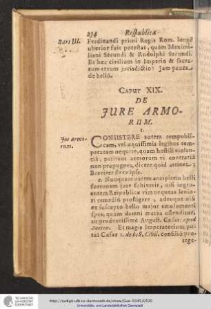 Pars III. Caput XIX. De Jure Armorum