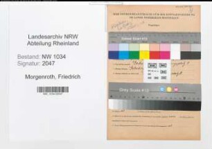 Entnazifizierung Friedrich Morgenroth , geb. 00.00.0000 (Oberstabsarzt)
