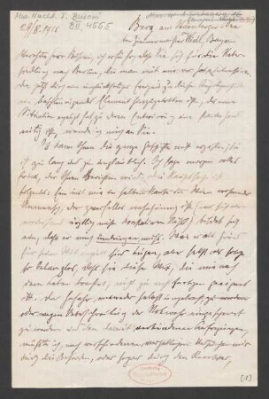 Brief an Ferruccio Busoni : 29.08.1911