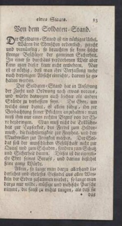 Von dem Soldaten-Stand