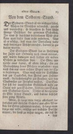 Von dem Soldaten-Stand