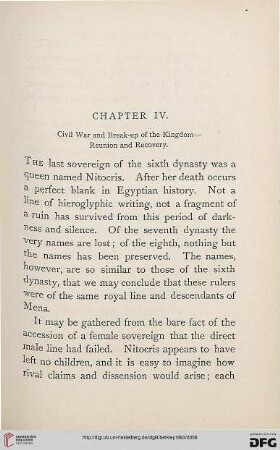 Chapter IV: Civil war and break-up of the kingdom - Reunion and recovery