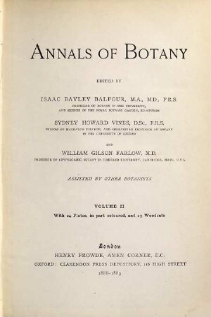 Annals of botany. 2. 1888/89