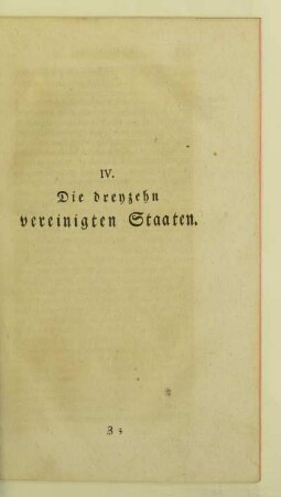 IV. Die dreyzehn vereinigten Staaten
