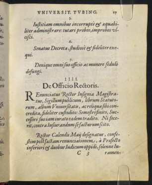 IV. De Officio Rectoris.