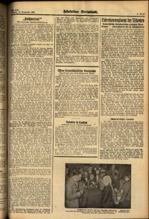 Zweite Ausgabe vom Montag, den 19. September 1938.