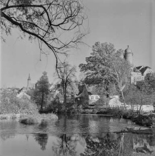 Bautzen vom Spreetal 3 Linden : Bautzen. Blick über die Spree zur Südseite der Neuen Wasserkunst