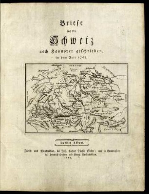 Briefe aus der Schweiz : nach Hannover geschrieben, in dem Jare 1763