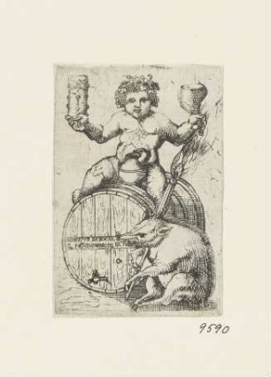 Geschmack (Bacchus auf Fass), aus: "Fünf Sinne"