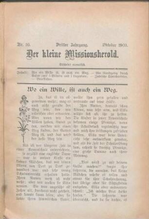 Nr. 10. Dritter Jahrgang. Oktober 1903.