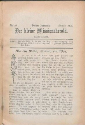 Nr. 10. Dritter Jahrgang. Oktober 1903.