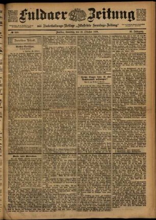 Zweite Ausgabe vom Samstag, den 28. Oktober 1899.
