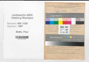 Entnazifizierung Paul Battis , geb. 29.05.1913 (Jurist)