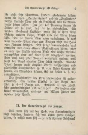 II. Der Kanarienvogel als Sänger