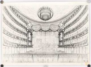 Nationaltheater, München: Zuschauerraum: Perspektivische Innenansicht