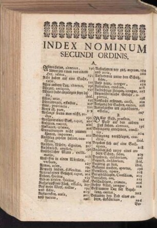 Index Nominum Secundis Ordinis