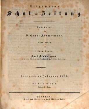 Allgemeine Schulzeitung. 15. 1838