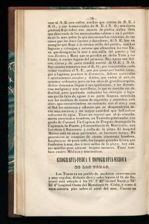 Geografía física y topografía-médica de las Tunas.