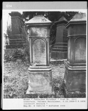 Grabstein von Salomon Reichleser (gestorben 1878.09.07)