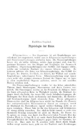Zwölftes Capitel. Physiologie der Sinne.