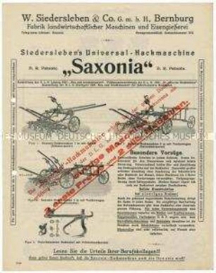 Universal-Hackmaschine und Universal-Sämaschine "Saxonia"