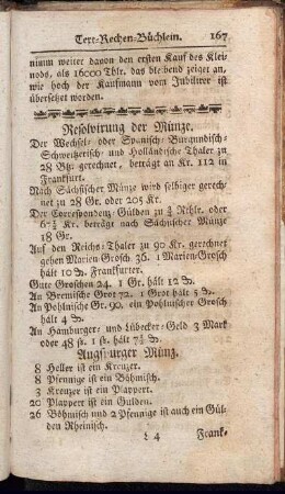 Resolvirung der Münze. - Reduction ausländischer Münz-Sorten gegen Reichs-Thaler.