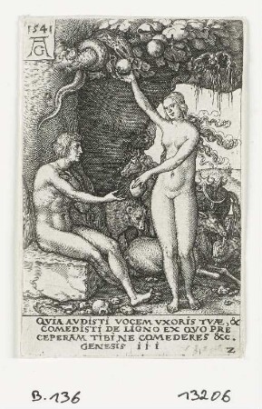 Adam und Eva am Baum der Erkenntnis, Blatt 2 der Folge "Macht des Todes"