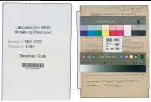 Entnazifizierung Ruth Stoecker , geb. 25.03.1920 (Arzthelferin)