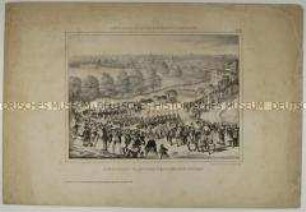 Szenen aus den Ereignissen des 18. September 1848 in Frankfurt a. M. (Leichenbegängnis) - Nr. 6 einer Folge
