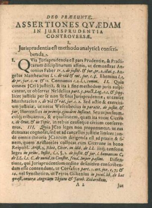 Assertiones Quaedam In Iurisprudentia Controversae.